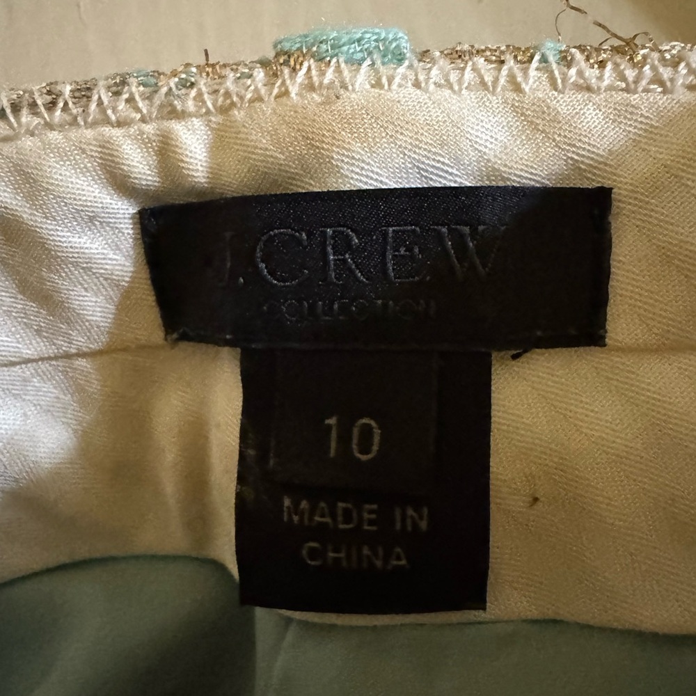 J. Crew Mint Green Skirt with Ivory Lining